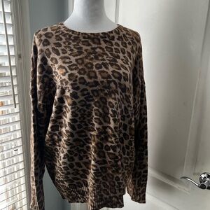 Cotton On Brown Leopard Print Women's Sweater NWOT